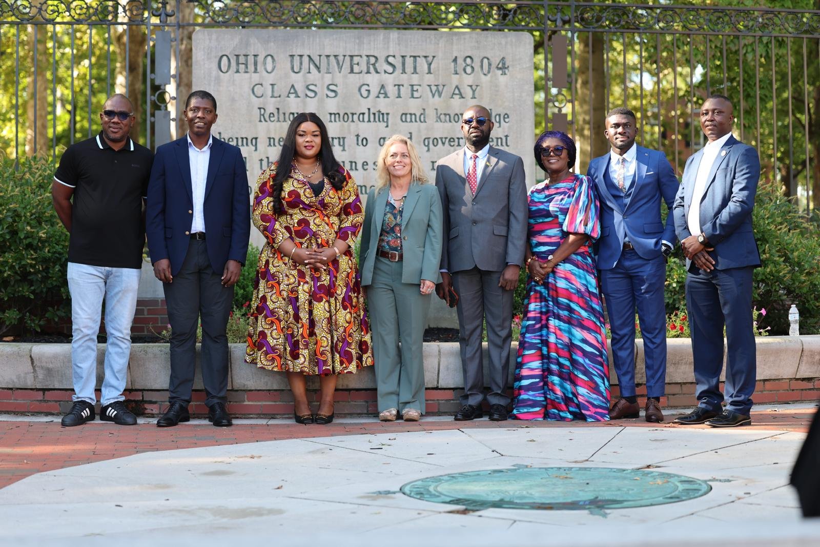 Delegation members gathered at the Ohio University 1804 Class Gateway