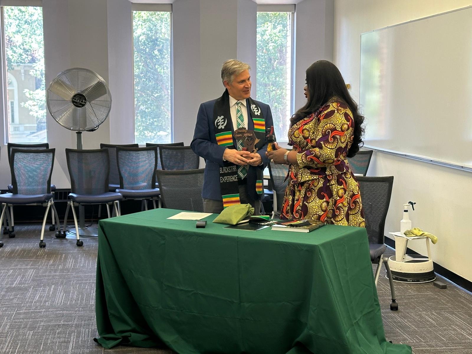A ceremonial gift exchange between BAE and NSA leadership